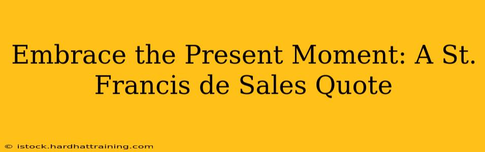Embrace the Present Moment: A St. Francis de Sales Quote