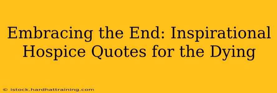Embracing the End: Inspirational Hospice Quotes for the Dying