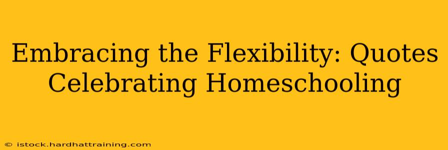 Embracing the Flexibility: Quotes Celebrating Homeschooling