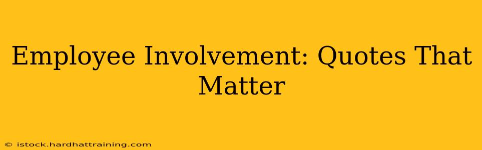Employee Involvement: Quotes That Matter