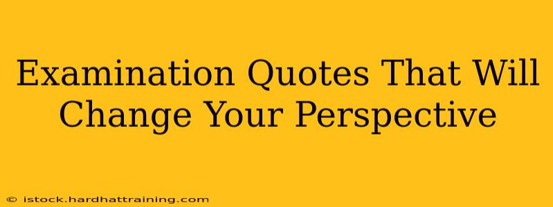 Examination Quotes That Will Change Your Perspective