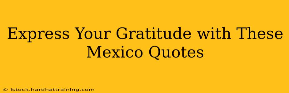 Express Your Gratitude with These Mexico Quotes