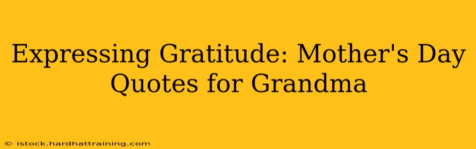 Expressing Gratitude: Mother's Day Quotes for Grandma