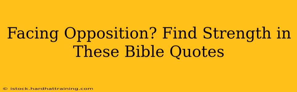 Facing Opposition? Find Strength in These Bible Quotes