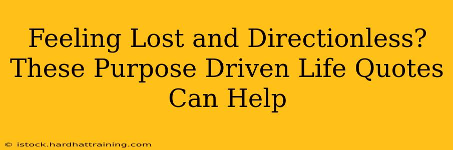 Feeling Lost and Directionless? These Purpose Driven Life Quotes Can Help