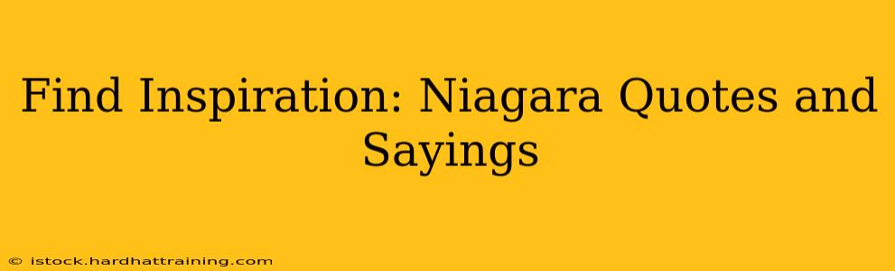 Find Inspiration: Niagara Quotes and Sayings
