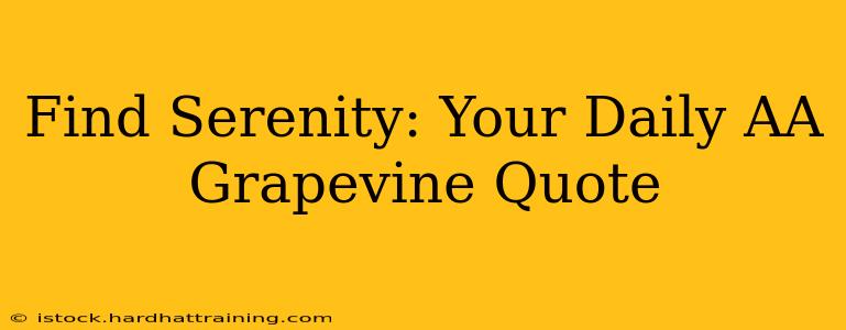 Find Serenity: Your Daily AA Grapevine Quote