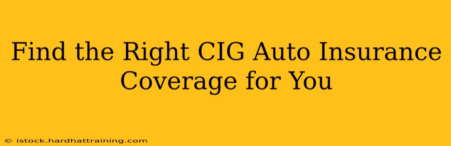 Find the Right CIG Auto Insurance Coverage for You