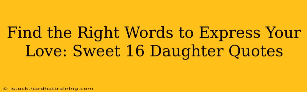 Find the Right Words to Express Your Love: Sweet 16 Daughter Quotes