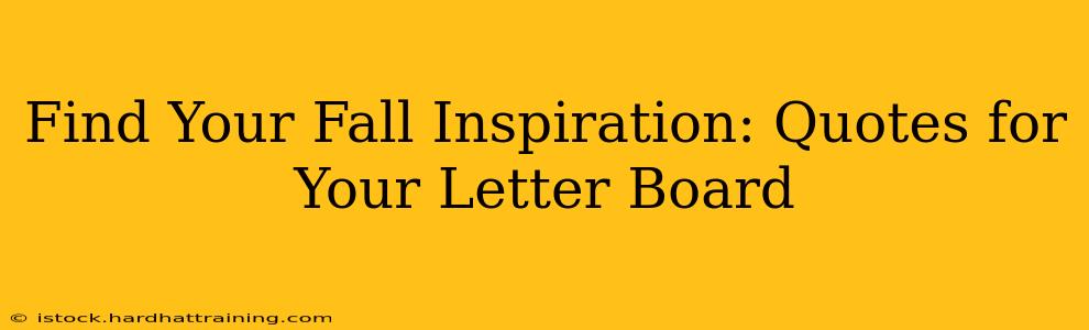 Find Your Fall Inspiration: Quotes for Your Letter Board