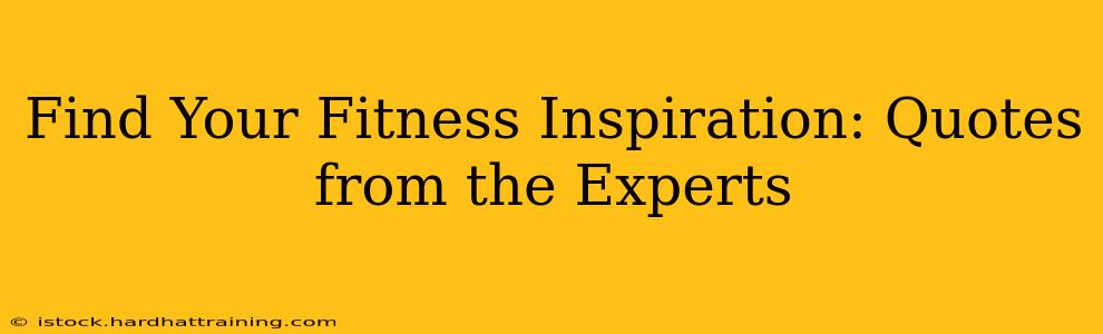Find Your Fitness Inspiration: Quotes from the Experts