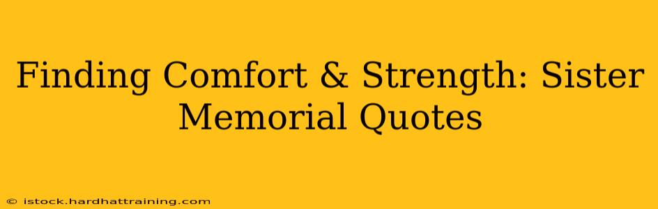 Finding Comfort & Strength: Sister Memorial Quotes
