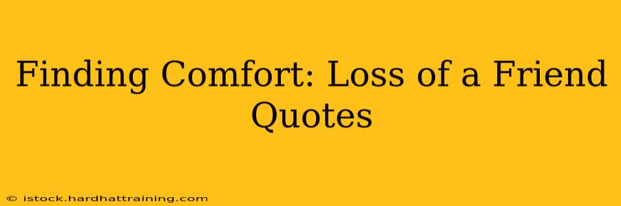 Finding Comfort: Loss of a Friend Quotes