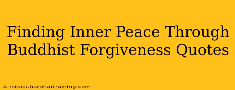 Finding Inner Peace Through Buddhist Forgiveness Quotes