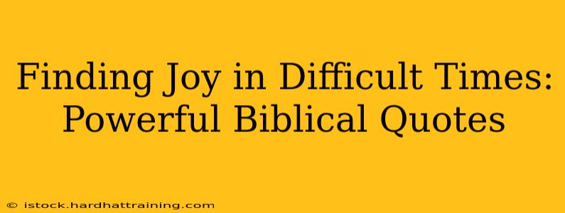 Finding Joy in Difficult Times: Powerful Biblical Quotes