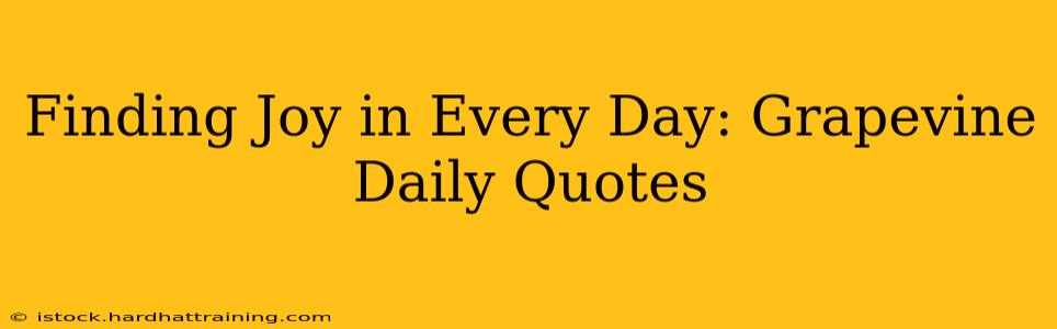 Finding Joy in Every Day: Grapevine Daily Quotes