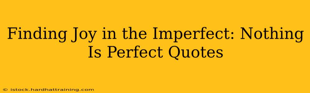 Finding Joy in the Imperfect: Nothing Is Perfect Quotes