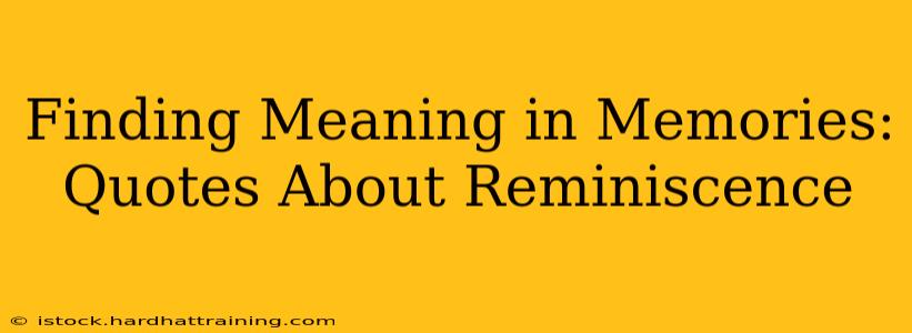 Finding Meaning in Memories: Quotes About Reminiscence