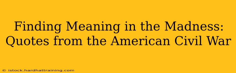 Finding Meaning in the Madness: Quotes from the American Civil War