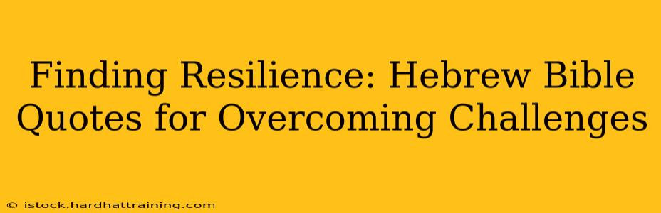 Finding Resilience: Hebrew Bible Quotes for Overcoming Challenges