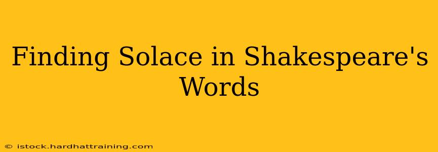 Finding Solace in Shakespeare's Words
