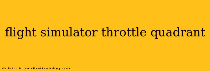 flight simulator throttle quadrant