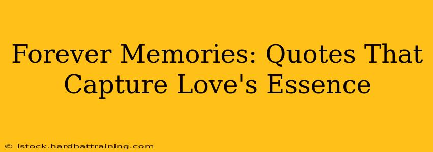 Forever Memories: Quotes That Capture Love's Essence