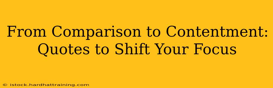 From Comparison to Contentment: Quotes to Shift Your Focus