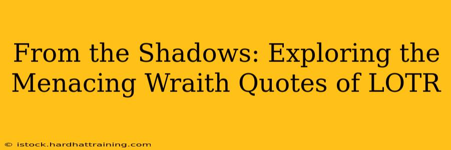 From the Shadows: Exploring the Menacing Wraith Quotes of LOTR