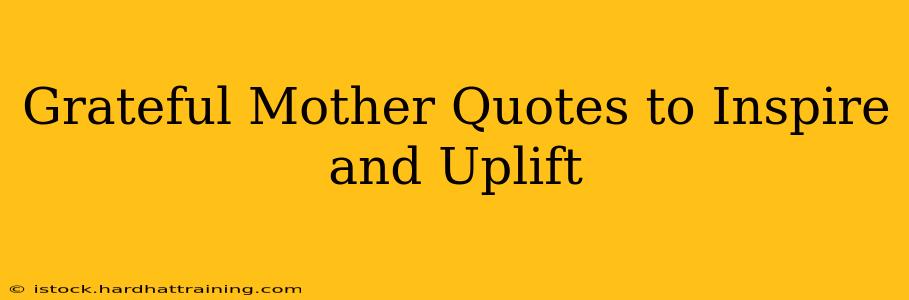 Grateful Mother Quotes to Inspire and Uplift