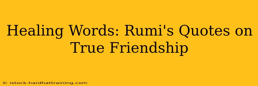 Healing Words: Rumi's Quotes on True Friendship