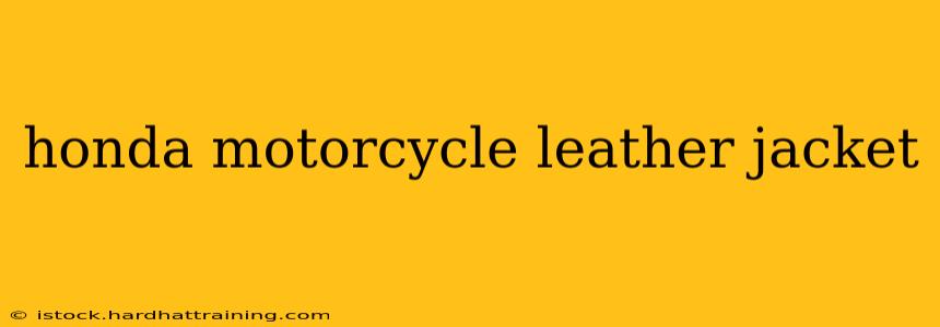 honda motorcycle leather jacket