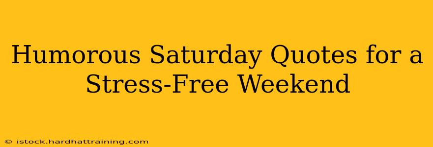 Humorous Saturday Quotes for a Stress-Free Weekend
