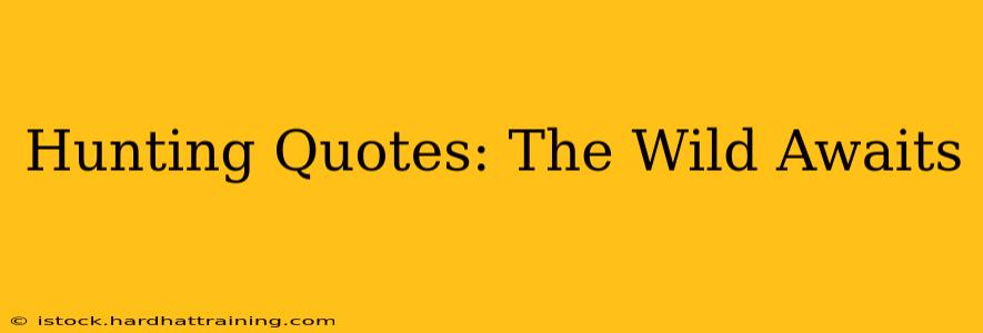 Hunting Quotes: The Wild Awaits
