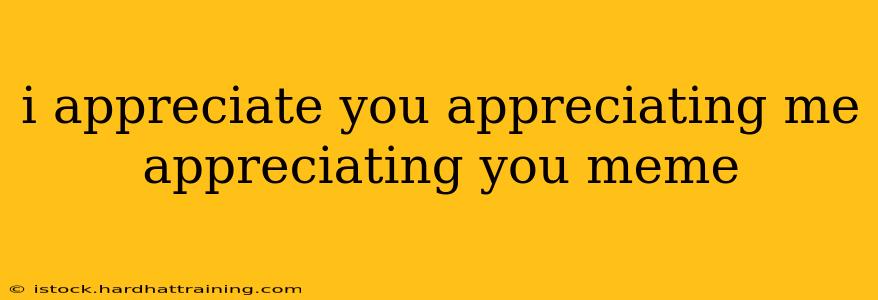 i appreciate you appreciating me appreciating you meme