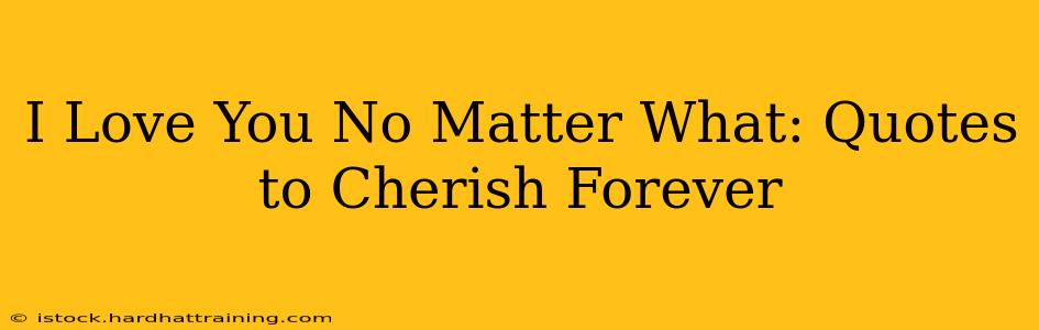 I Love You No Matter What: Quotes to Cherish Forever