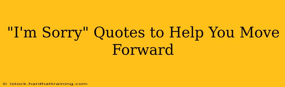 "I'm Sorry" Quotes to Help You Move Forward