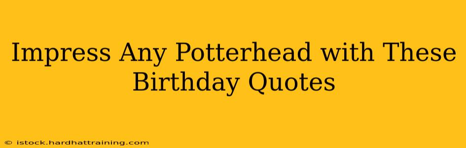 Impress Any Potterhead with These Birthday Quotes