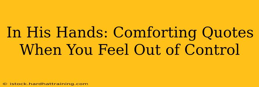 In His Hands: Comforting Quotes When You Feel Out of Control