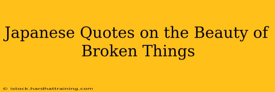 Japanese Quotes on the Beauty of Broken Things