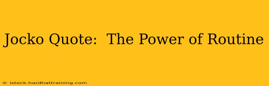 Jocko Quote:  The Power of Routine
