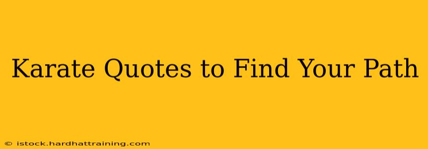 Karate Quotes to Find Your Path