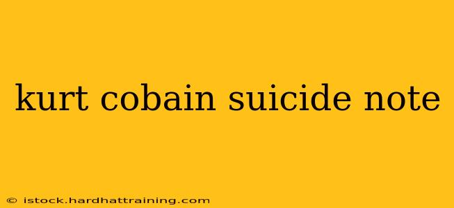 kurt cobain suicide note