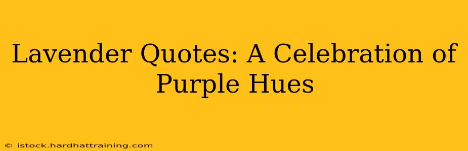 Lavender Quotes: A Celebration of Purple Hues