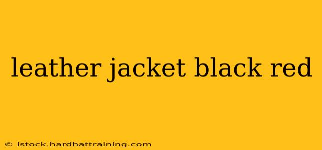 leather jacket black red