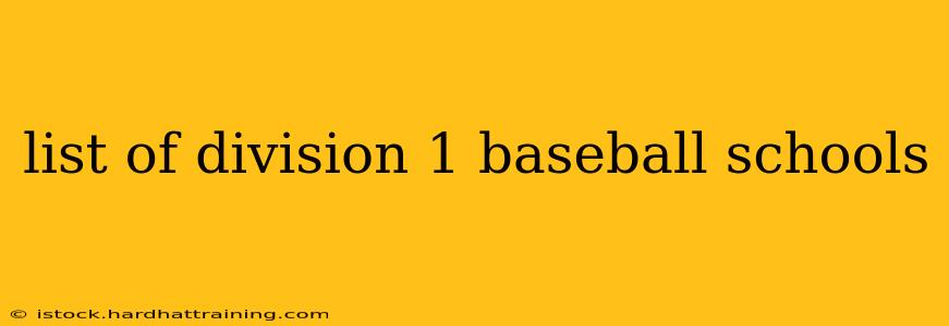list of division 1 baseball schools