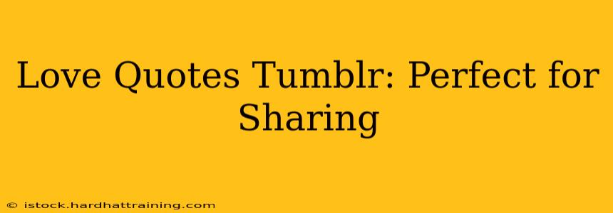 Love Quotes Tumblr: Perfect for Sharing