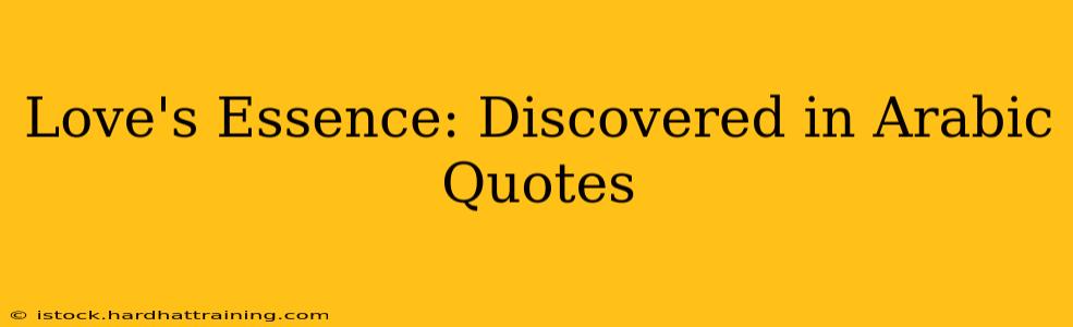 Love's Essence: Discovered in Arabic Quotes