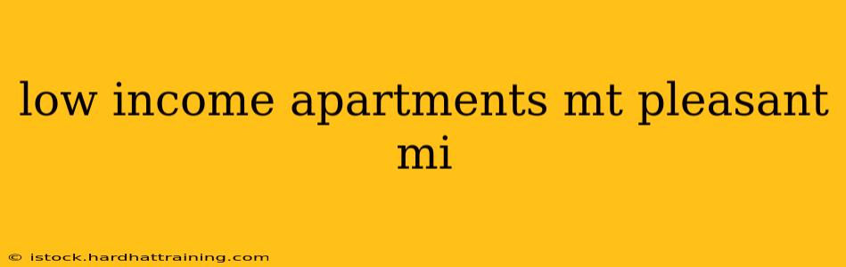 low income apartments mt pleasant mi