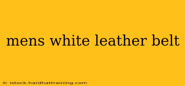 mens white leather belt